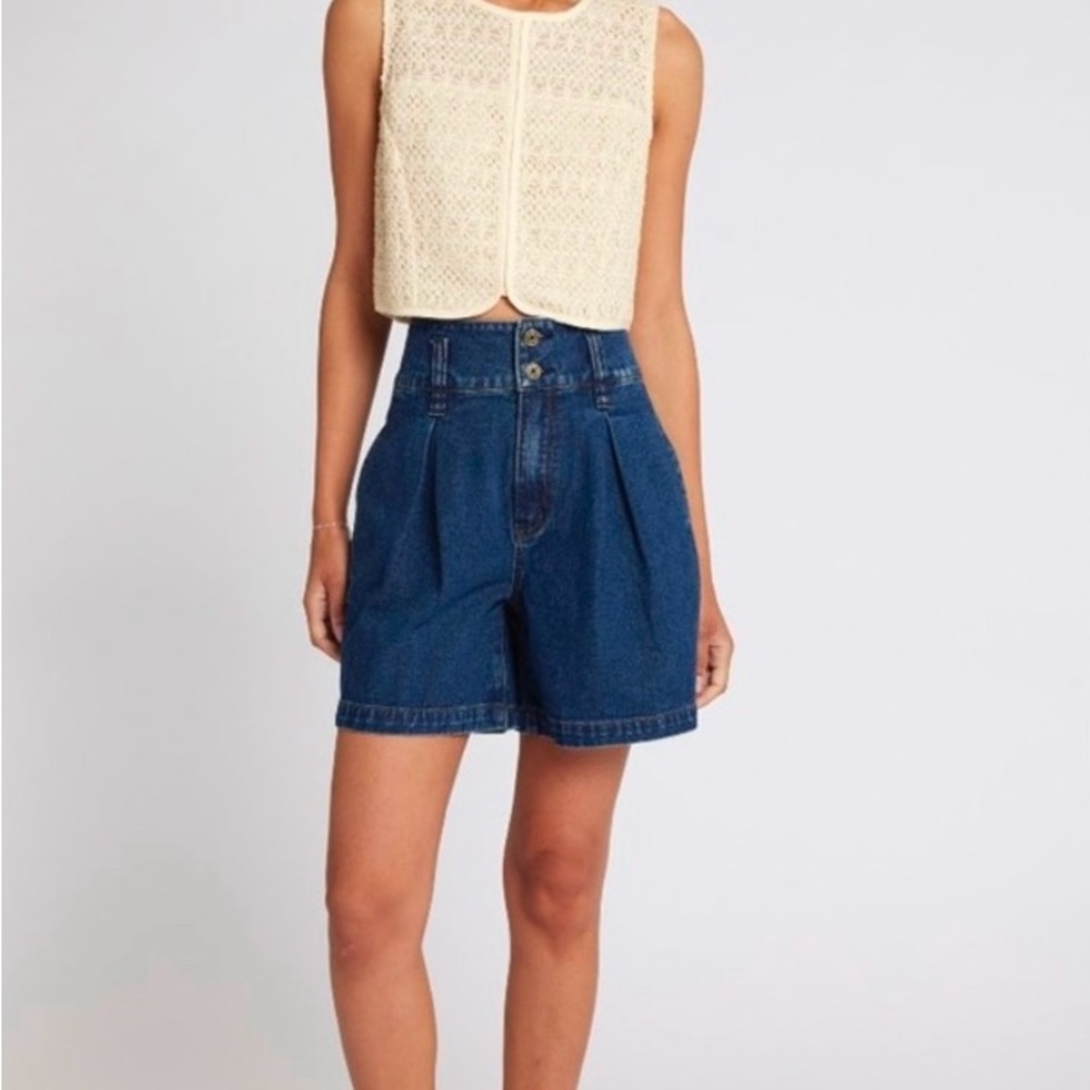 Joie CARINE denim Shorts with Paper-Bag Waist
